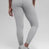 Naadloze High-Waist Legging met tweekleurige ribbel – Light Misty Grey Heather