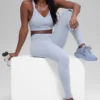 Naadloze High-Waist Legging met tweekleurige ribbel - Winter Frost Heather