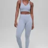 Naadloze High-Waist Legging met tweekleurige ribbel - Winter Frost Heather