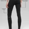 Naadloze High-Waist Legging met tweekleurige ribbel – Zwart