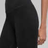 Naadloze High-Waist Legging met tweekleurige ribbel – Zwart