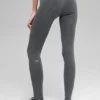 Naadloze High-Waist riblegging in twee tinten - Dark Misty Grey Heather