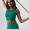 Naadloze modaal geribbelde Delight-bh met hoge hals - Emerald Isle