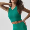 Naadloze modaal geribbelde Delight-bh met hoge hals - Emerald Isle