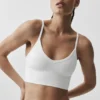 Naadloze modaal geribbelde Delight-bralette - Wit