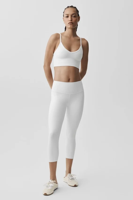 Naadloze modaal geribbelde Delight-bralette - Wit