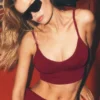 Naadloze Modal geribbelde Delight-bralette - Summer Romance Red