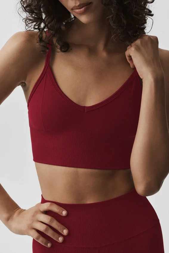 Naadloze Modal geribbelde Delight-bralette - Summer Romance Red