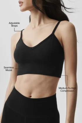 Naadloze Modal Ribbed Delight Bralette – Zwart
