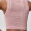 Naadloze Pointelle-tanktop - Vintage roze