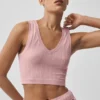 Naadloze Pointelle-tanktop - Vintage roze