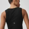 Naadloze Pointelle-tanktop - Zwart