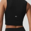 Naadloze Pointelle-tanktop - Zwart