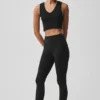 Naadloze Pointelle-tanktop - Zwart