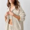 New Class-hoodie met volledige rits van wol en kasjmier - Oatmeal Heather