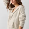 New Class-hoodie met volledige rits van wol en kasjmier - Oatmeal Heather
