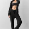 New Class-hoodie met volledige rits van wol en kasjmier - Zwart