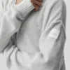 New Class-hoodie van wol en kasjmier met doorlopende rits - White Heather
