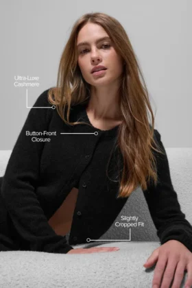 New Class kort vest van wol en kasjmier – Zwart
