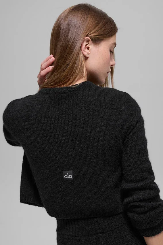 New Class kort vest van wol en kasjmier - Zwart