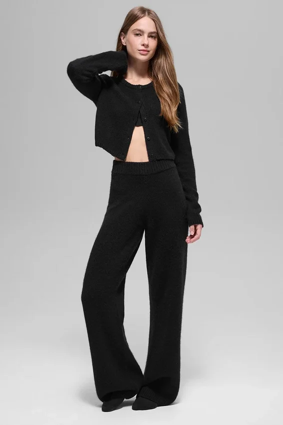 New Class kort vest van wol en kasjmier - Zwart