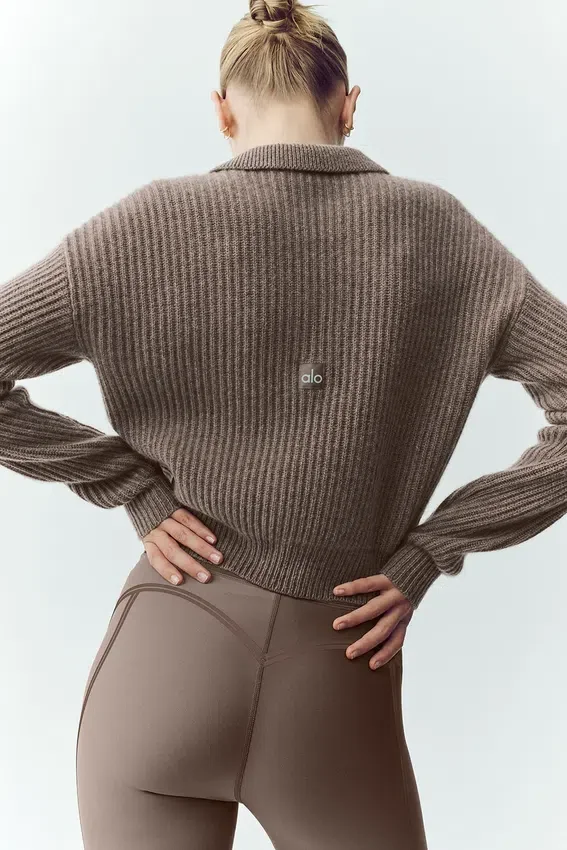 Northstar-polo van kasjmier - Alpine Cocoa Heather