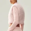 Northstar-trui met volledige ritssluiting van imitatiebont en kasjmier – Frosted Pink