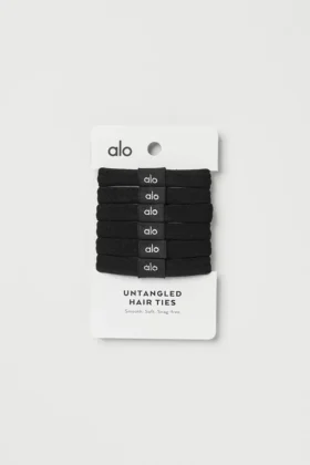 Ontklit haarelastiekjes 6-pack - Zwart