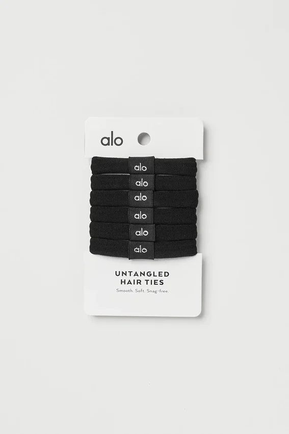 Ontklit haarelastiekjes 6-pack - Zwart