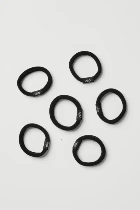 Ontklit haarelastiekjes 6-pack – Zwart