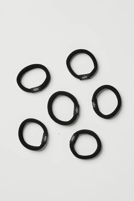 Ontklit haarelastiekjes 6-pack - Zwart