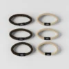 Ontklittende haarelastiekjes (6-pack) - Beige/Espresso