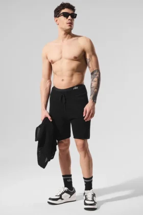 Open-Knit Korte broek - Zwart