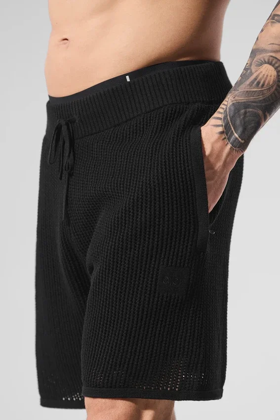 Open-Knit Korte broek - Zwart