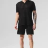 Open-Knit Polo - Zwart