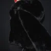 Opulent statement-jas van imitatiebont - Zwart