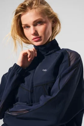 Origin trainingsjas met volledige ritssluiting – marineblauw/zwart