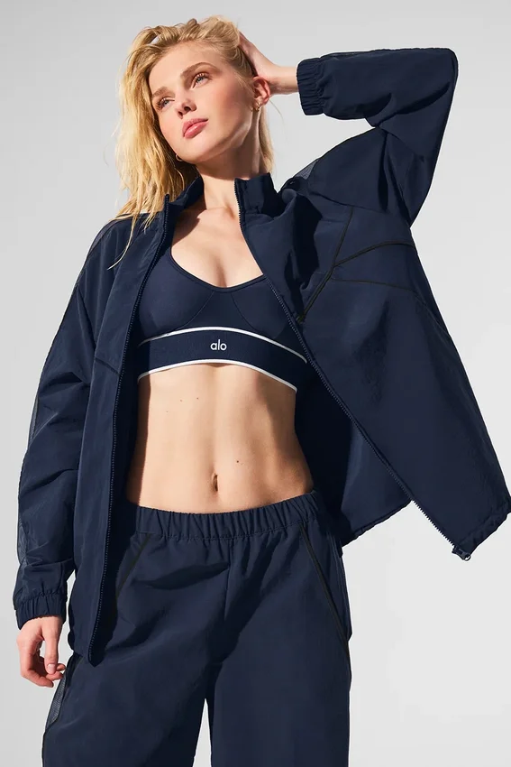 Origin trainingsjas met volledige ritssluiting - marineblauw/zwart