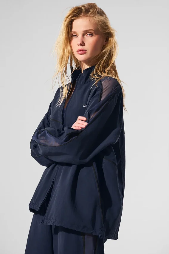 Origin trainingsjas met volledige ritssluiting - marineblauw/zwart