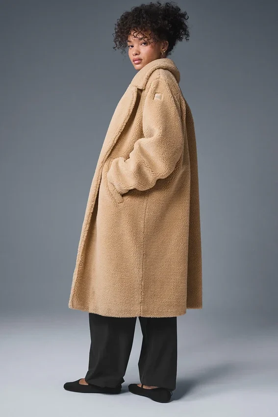 Oversized Sherpa-trenchcoat - Camel