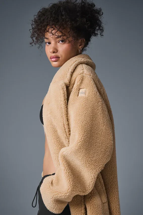 Oversized Sherpa-trenchcoat - Camel