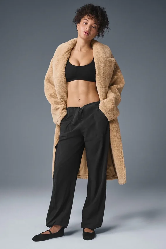 Oversized Sherpa-trenchcoat - Camel