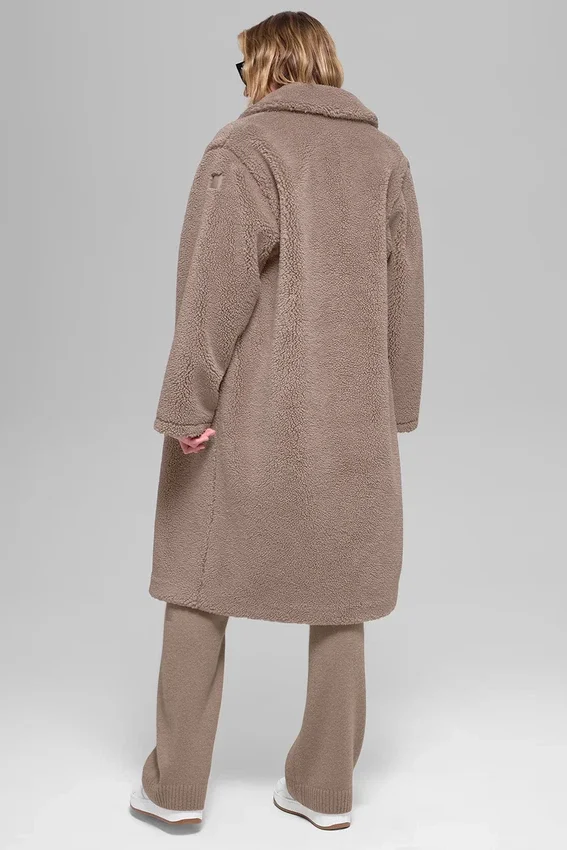 Oversized Sherpa-trenchcoat - Chai Latte