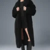 Oversized Sherpa-trenchcoat - Zwart