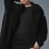 Oversized Sherpa-trenchcoat - Zwart
