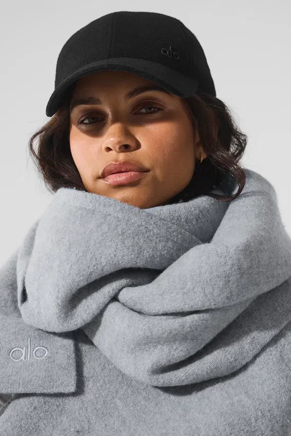 Oversized sjaal van merinowol - Hazy Heather Grey