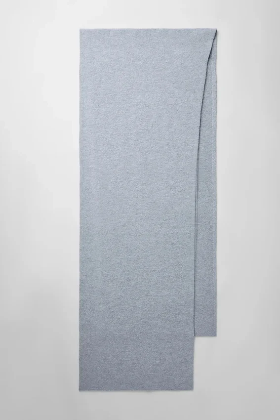 Oversized sjaal van merinowol - Hazy Heather Grey