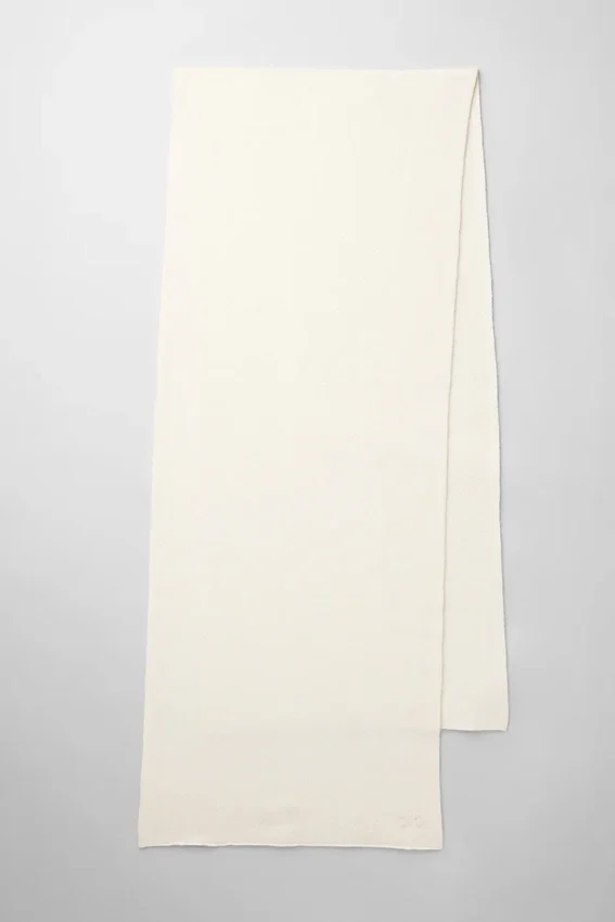 Oversized sjaal van merinowol - ivoor