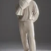 Oversized sjaal van merinowol - ivoor