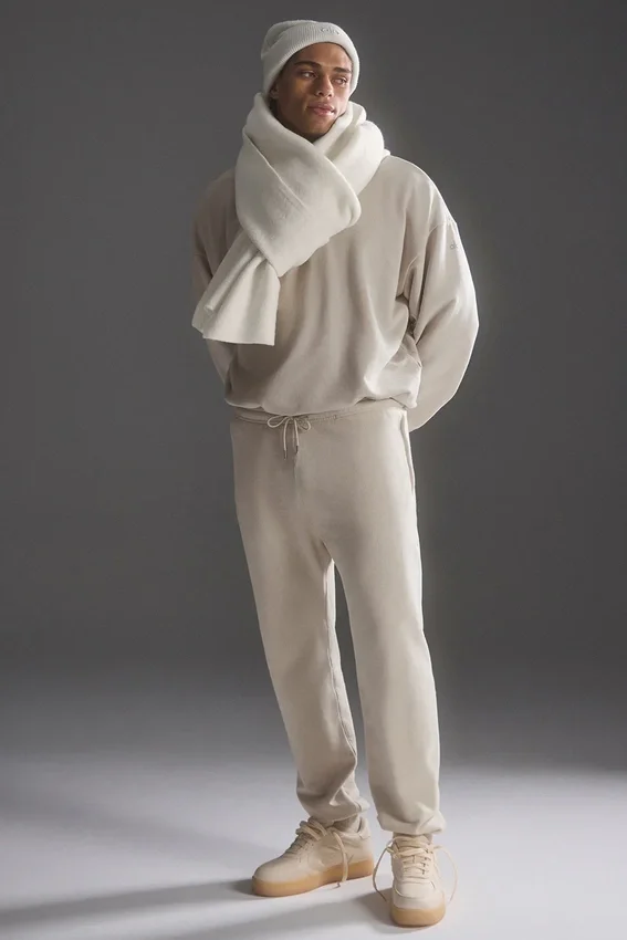 Oversized sjaal van merinowol - ivoor